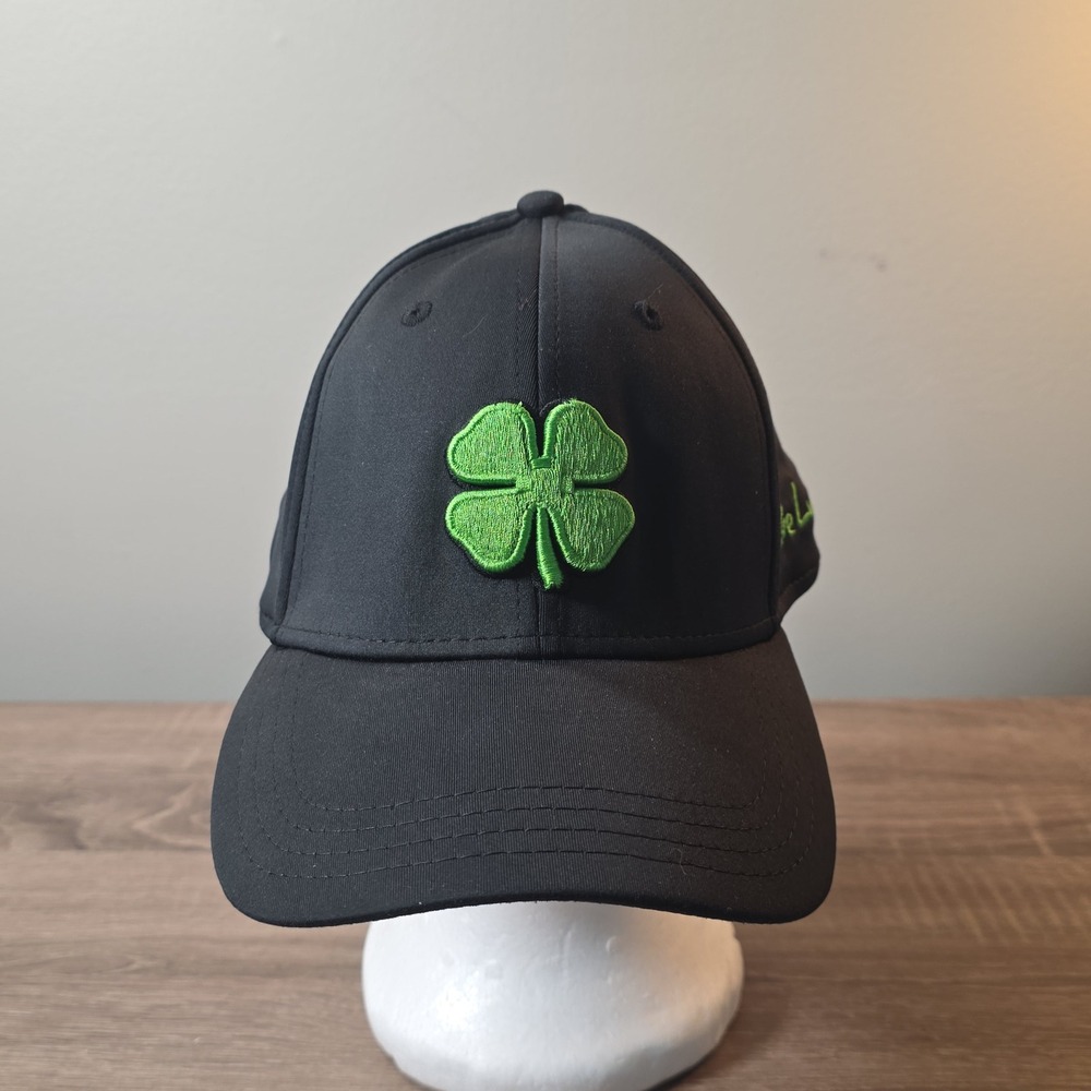 Black Clover Live Lucky Fitted Hat L/XL Black Green Embroidered Golf Cap